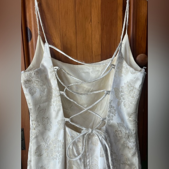 Vintage Lace-up Tulle Underlay Gown - Picture 8 of 9